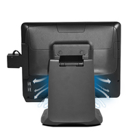 Terminal de point de vente Taixun 15 pouces à double écran tactile, 1024x768, 16 Go Wi-Fi, Windows, garantie 3 ans, pour la vente au détail