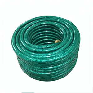 PVC gia cố ống màu xanh lá cây sợi bện vườn Hose/Ống vườn Hose nhựa ống nước