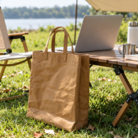 Sac fourre-tout en papier kraft lavable, grande capacité, sac à main, sac de shopping, sac de transport pour ordinateur portable, pour le travail quotidien, les voyages et la vente en gros