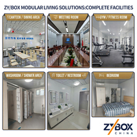 ZYBOX Maisons Préfabriquées Conteneurs à Toit Papillon en A-Frame 20ft 40ft, Villa en Acier Vert, Unité Hôtelière, Usine