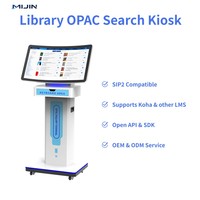 Factory Direct Curved Screen OPAC Search Kiosk Heavy Duty Metal Housing Library Catalog Retrieval Machine for Project