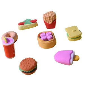 Wholesale 3D Cute Cartoon Animal Erasers Creative Kawaii Pencil Rubber Food Eraser For Kids Gifts