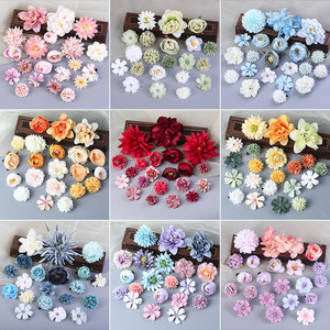 Lot de pinces à cheveux Kanzashi en tissu mélangé polyester faites à la main, style rétro, pour mariée, mariage, plage, vacances, accessoires de photographie - Product Image 6