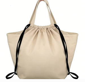 Grand sac fourre-tout en toile de coton surdimensionné pour femme avec poche à cordon, logo personnalisé, idéal pour le week-end, la plage, les cadeaux, le shopping, motif lettres - Product Image 4