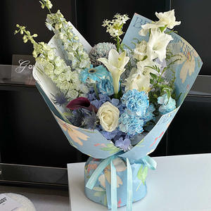 2024 nuevo lanzamiento 30*50cm/PCS mejores deseos papel artesanal impreso papel de regalo floral impermeable para envoltorio de tienda de flores - Product Image 5