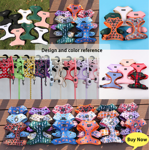 OKEYPETS Conjuntos de Peitoral para Cães Personalizados de Luxo com Coleira, Guia Ajustável, Porta Saquinhos Higiênicos e Bandana Reversível de Neoprene Respirável para Filhotes - Product Image 4