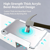 Étui pour OPPO Pad 4 / 5 Pro & OnePlus Pad 2 Pro, Housse transparente avec boucle, 13,2 pouces, sans support pour stylet