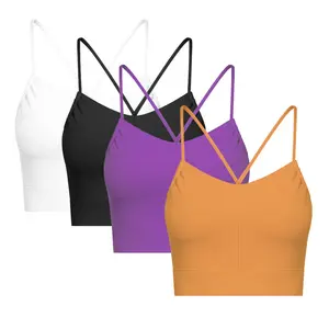 DAW020 Women Sexy Y Back Plus Size Tank Top Push Up Sports Yoga Bra Super Stretch Women Workout Bras