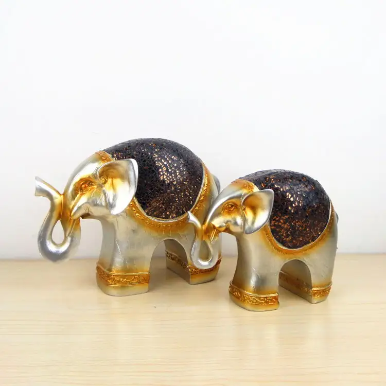 Mozaïek Paar Mascote Elephant Home Ornament Creatieve Moderne Elefante Escultura Decoracion Kleine Olifant Home Decoratie