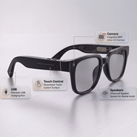 Lunettes Intelligentes Sans Fil IA Audio-Visuelles avec Caméra 8MP, Traduction et Appel Vocal