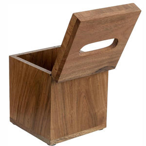 Boîte à mouchoirs carrée en bois de noyer avec couvercle, pour la maison, le salon, la salle de bain, rangement pratique, design polyvalent - Product Image 1