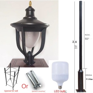 Lampadaire de jardin extérieur en fer avec abat-jour en verre LED, lumière blanc chaud 2700K, IP66, ampoule A19, alimentation solaire, hauteur 2,6 m, détecteur de mouvement, garantie 10 ans - Product Image 5