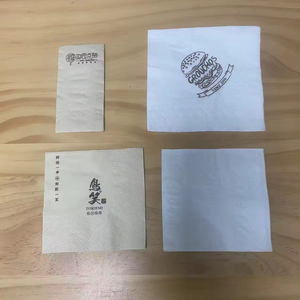 VIRTUES Biologisch Abbaubare Servietten mit Eigenem Logo Bedruckt 1 2 3-lagig 4 8 Gefaltet Weiß Naturbraun für Restaurants - Product Image 2