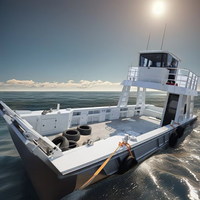 Bateau de travail à double pont en aluminium de 40 pieds (12 m) avec cabine, barge à vendre