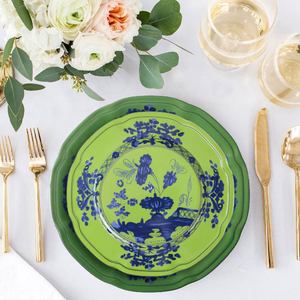 Assiette de table en céramique de la collection Designer Floral Vintage European Green Palace, vaisselle de mariage - Product Image 6