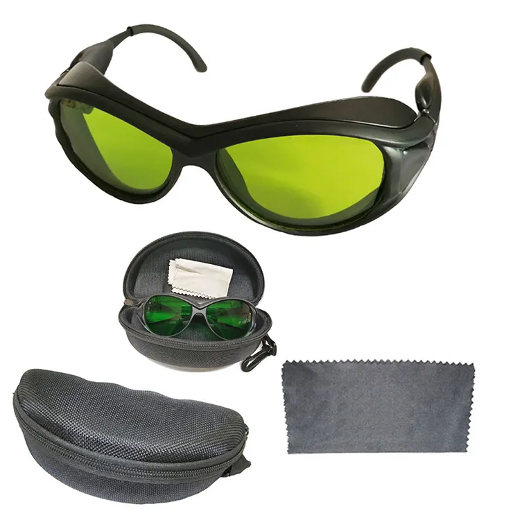 En207 सीई Eyewear 532nm 810nm 808nm 1064nm 10600nm लेजर नेत्र शील्ड आईपीएल काले चश्मे सुरक्षा लेजर चश्मा