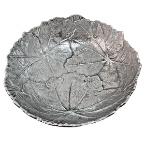 Bol de service en aluminium moulé argenté de style moderne pour table à manger, mariages et fêtes – Bol décoratif pour servir les aliments - Product Image 1