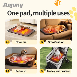 Coussin chauffant pour animaux de compagnie-3-Temp Oxford Tissu Chien Chat Tapis chauffant avec arrêt automatique Lit orthopédique étanche pour soulager la douleur arthritique - Product Image 4
