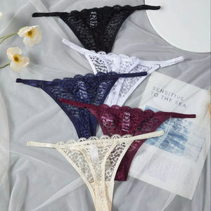 Sexy <span class=keywords><strong>String</strong></span> Kant Geborduurd Gebreide Taille Effen Ademend <span class=keywords><strong>G</strong></span>-<span class=keywords><strong>String</strong></span> Ondergoed - Product Image 1