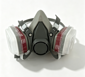 Masque respiratoire demi-visage 6200 avec <span class=keywords><strong>filtre</strong></span> à <span class=keywords><strong>charbon</strong></span> <span class=keywords><strong>actif</strong></span>, <span class=keywords><strong>anti</strong></span>-odeurs de peinture, protection contre le formaldéhyde pour la décoration - Product Image 4
