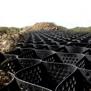 Roadbed Reinforcement High Intensity Geocell High Honeycomb Black Plastic Hdpe Geocell Hdpe Outdoor Retaining Walls