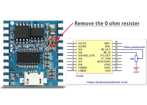 โมดูลเสียง DY-SV19R เครื่องเล่น MP3 ขนาดเล็ก ทริกเกอร์ IO ดาวน์โหลดผ่าน USB โมดูลเสียงแฟลช อัปเกรดจากรุ่น SV17F - Product Image 3
