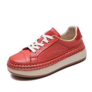 Zapatillas de Plataforma Versátiles Pintadas a Mano Estilo Retro, Primavera/Verano 2026, Deportivas y Sencillas con Tacón Bajo para Mujer - Product Image 1