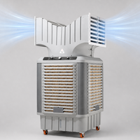 Refroidisseur évaporatif industriel robuste pour entrepôt, 20000 m³/h, OEM ODM, réservoir d'eau rotatif à 360 degrés
