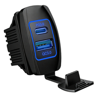 Chargeur rapide 12V 24V PD 3.0, panneau de commande à bascule, double port, chargeur USB double, prise de charge pour bateau marin, bus