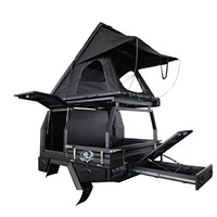 Boîte à outils en alliage d'aluminium imperméable de haute qualité, disponible avec des options de tente de toit et de tente latérale, adaptée à une utilisation en extérieur.