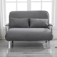 Sofá Cama Doble Extensible Plegable Moderno con Estructura Metálica y Tapicería de Tela para Dormitorio, Comedor y Sala de Estar