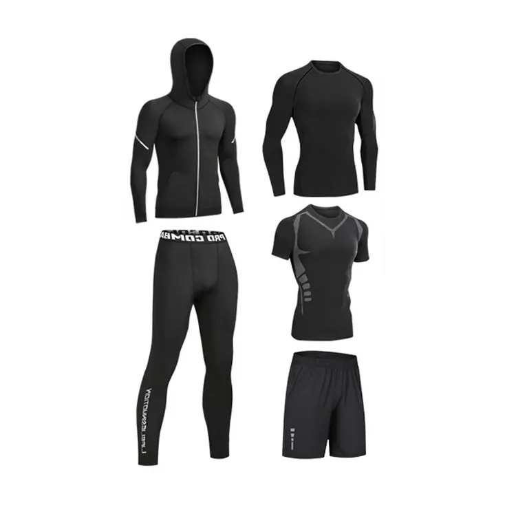 Custom Designer Men's Quick Dry Two Piece Short Suits Fashion Gym Compression Suits Men's Sports T Shirts Fitness Wear
