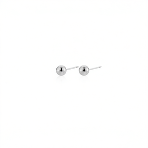 Pendientes Amy Amy de Plata 925 con Bola Minimalista para Uso Diario de Mujer PE2006 - Product Image 3