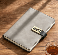Libreta Personalizada con Logotipo A5 2026, con Hebilla Metálica, Tapa de Cuero PU Suave al Tacto, 100 Hojas, Diario, Regalo de Oficina