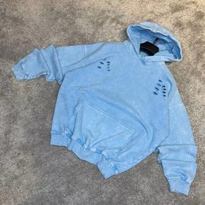 High Quality Manufacturer Custom Hoodies 400gsm Washed Old Ink Splashed <b>White</b> Spray Dyed Hoodie Velvet <b>Sweatshirt</b> by Man - Product Image 1