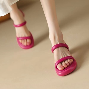 Sandalias de tacón grueso con amortiguación de aire para mujer - Nuevo estilo 2026 - Rayas dobles sencillas - Cómodas, informales y multiusos para mujer - Product Image 6