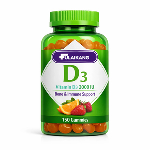 Gomitas de Vitamina D3 con Sabor a Bayas y Melocotón, Marca Gummy Vitamin, 50mcg 2000UI, para el Apoyo Óseo e Inmunológico, 150 Unidades - Product Image 1
