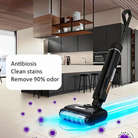 OEM Todo en Uno Inalámbrico 180 ° Aspiradora en Seco y Húmedo con Filtro HEPA de Diseño Plano y Autolimpieza para Pisos de Madera, Uso Doméstico