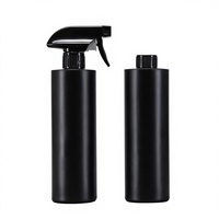 Vente en gros de flacons pulvérisateurs en plastique HDPE noir mat de 500 ml, à brume fine, pour désinfectant pour les mains, savon liquide et sérum pour la peau, rechargeables