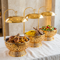 XINGPAI serveur de buffet de bonne qualité ensemble de chauffe-plats équipement de restaurant d'hôtel de luxe plats de chauffe-plats en or
