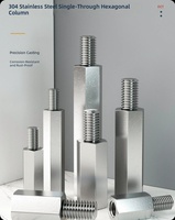 Entretoise hexagonale à extrémité unique en acier inoxydable 304, colonne d'isolation à passage unique, connecteur à vis pour pilier