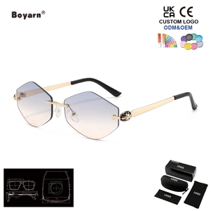 Gafas de Sol Cuadradas Pequeñas de Alta Calidad Boyarn para Hombre y Mujer, UV400, Logotipo Personalizado, Lentes de Sol sin Montura con Marco de PC - Product Image 4