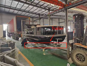 <span class=keywords><strong>Remorque</strong></span> <span class=keywords><strong>bateau</strong></span> en aluminium haute résistance à double essieu, cadre galvanisé à chaud, équilibre stable pour le transport de bateaux de plaisance et de embarcations. - Product Image 4