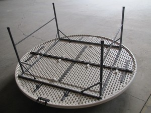 Bàn Ăn Tròn Gấp Gọn Màu Trắng Bằng Nhựa Bàn Tiệc Sự Kiện Tiệc Cưới - Product Image 6