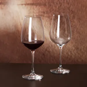 FAWLES Fábrica Estoque Preço Barato Longo Stem Wine Glass Set Machine Chumbo Livre De Cristal De Vidro De Vinho Tinto como Presentes