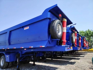 Semi-remorque benne basculante 3 essieux de 40 pieds, capacité de charge de 60 tonnes, levage par vérin hydraulique - Product Image 3