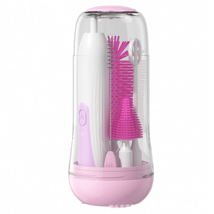 Brosse à bouteille de lait transfrontalière à 3 têtes Boîte de rangement Brosse de nettoyage électrique pour biberon - Product Image 2