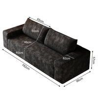 Canapé 2 places au design moderne et épuré pour salon, usage domestique, tissu texturé, coussin confortable et moelleux