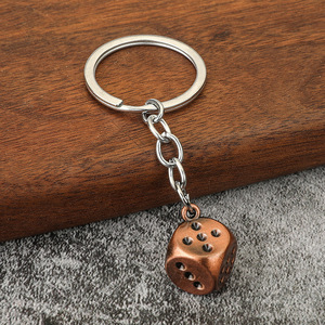 Porte-clés en alliage de zinc, motif dés de jeu et tuiles de mahjong, porte-clés de <span class=keywords><strong>voiture</strong></span> porte-bonheur, pour cadeau promotionnel - Product Image 6