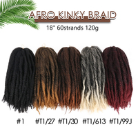 Cheveux synthétiques Nina de 18 pouces pour tresses Mali, cheveux crépus Kanekalon, tresses afro crépues Marley, tresses cubaines Marley